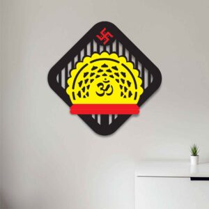 RED/YELLOW SWASTIC OM MADALA PRO-CLASSIC METAL WALL SHELF