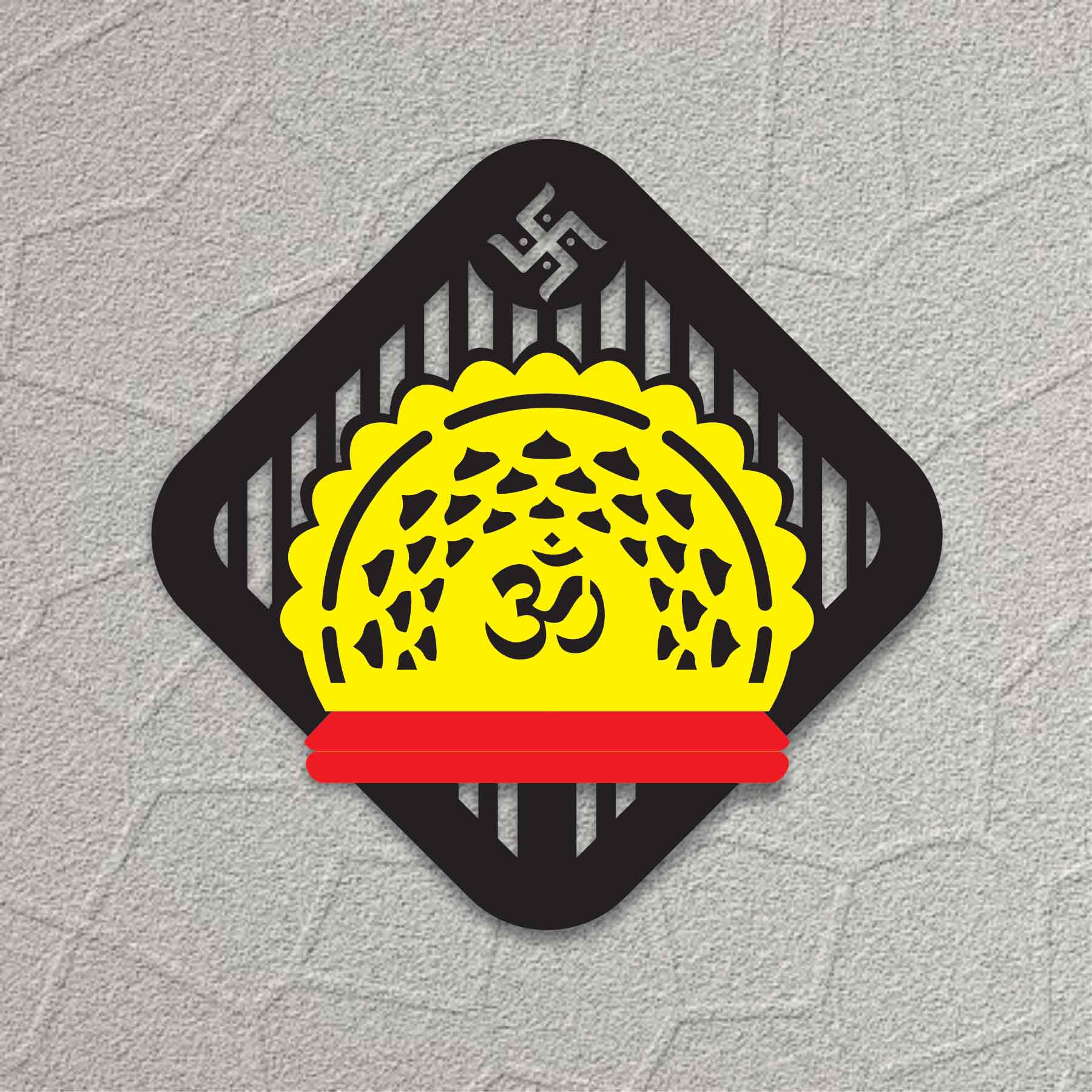 SWASTIC OM MANDALA CLASSIC METAL WALL SHELF