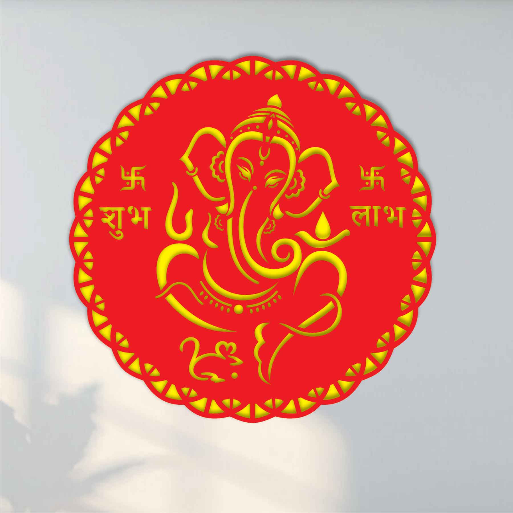 SHUBH LABH GANESHA  Premium  Metal Wall Art